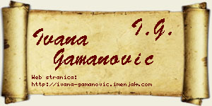 Ivana Gamanović vizit kartica